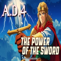 Track art for A.D. 4's single 'THE POWER OF THE SWORD' (released 2026)